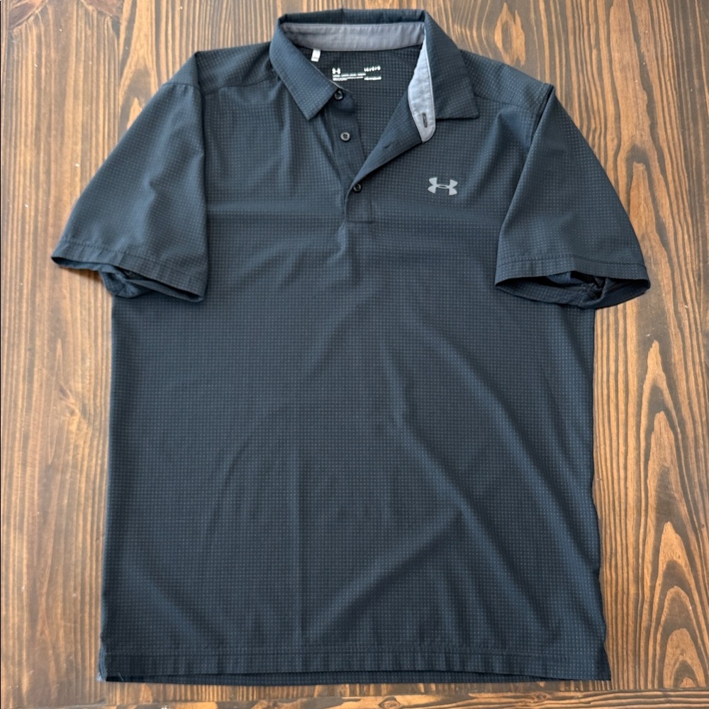 Under Armour Men's Black Polo Shirt Dri-Fit Stretch Size Large